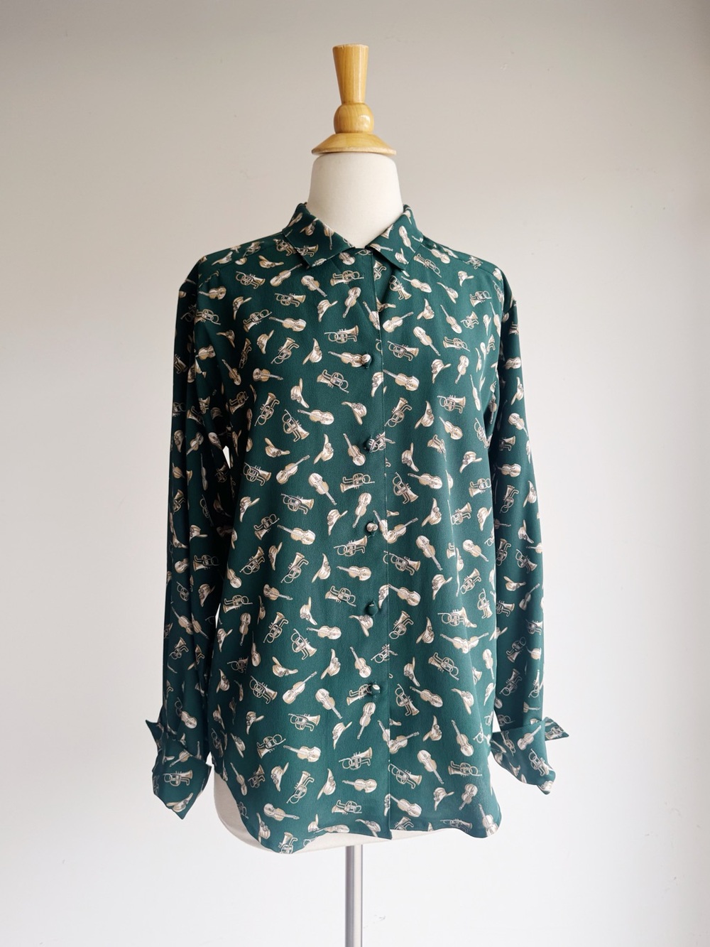 Vintage Charter Club Classic Novelty Print Button Down Blouse Size 6